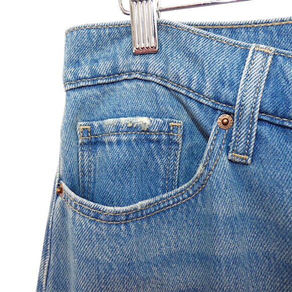 NWT Old Navy Blue Denim Whiskered Maxi Skirt 10 Y2K Soft Utility Street Style - Picture 5 of 9